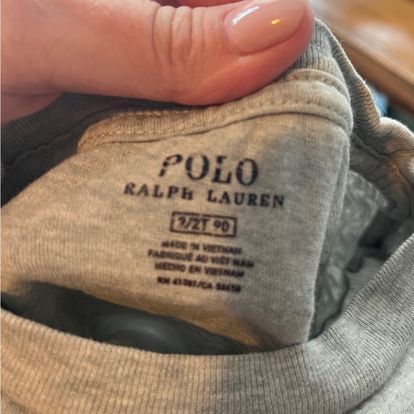 Polo by Ralph Lauren Kids Grey Polo Bear Long Sleeve Shirt - Picture 2 of 2